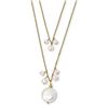 Image 1 : 14k Gold 13-14 mm Coin & 3-4 mm Rice Pearl 2-strand Necklace
