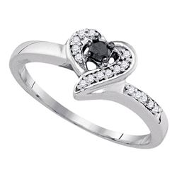 Sterling Silver Mens Round Blue Color Enhanced Diamond Cross Religious Ring 1/2 Cttw