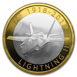 2018 Great Britain £2 Proof Silver Royal Air Force (Lightning II)