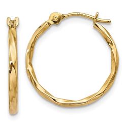 14k 13 mm Twist Hoop Earrings