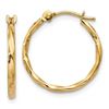 Image 1 : 14k 13 mm Twist Hoop Earrings