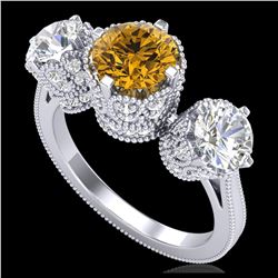 4.3 ctw Morganite & Diamond Earrings 14K White Gold