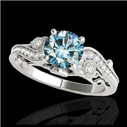 1.50 ctw Intense Yellow Diamond Solitaire Ring 10K White Gold