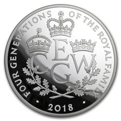 2018 Great Britain 5 oz Proof Silver Four Generations