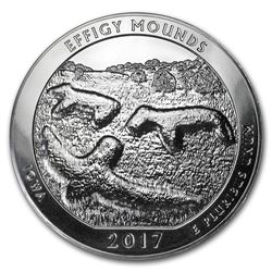 2017 5 oz Silver ATB Effigy Mounds National Monument\, Iowa