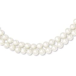 14k Gold 7.5-9 mm 2 Strand Freshwater Cultured Pearl Necklace