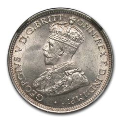 1928 Australia Silver 6 Pence George V MS-64 NGC