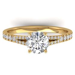 20.0 ctw Citrine & Diamond Ring 14K Yellow Gold