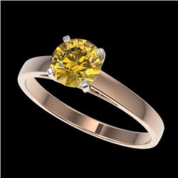 2 ctw SI/I Fancy Intense Yellow Diamond 3 Stone Ring 10K Rose Gold