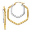 Image 1 : 14k Two-tone Polished Hoop Earrings - 35 mm