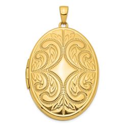 14k Yellow Gold 38 mm Large Oval Family Locket Pendant