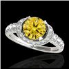 Image 1 : 1.70 ctw SI/I Fancy Intense Yellow Diamond Ring 10K White Gold