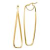 Image 1 : 14k Yellow Gold Polished Wavy Rectangle Hoop Earrings