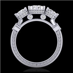 3.50 ctw Sky Blue Topaz & VS/SI Diamond Halo Ring 18K Yellow Gold