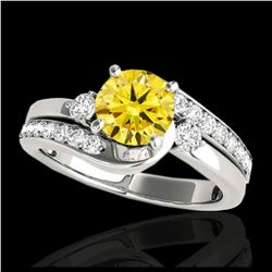 2.01 ctw SI Intense Yellow Diamond Bypass Ring 10K White Gold