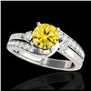 Image 1 : 2.01 ctw SI Intense Yellow Diamond Bypass Ring 10K White Gold