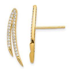 14k Cubic Zirconia Ear Climber Earrings - 39 mm