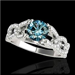 1.67 ctw Fancy Black Diamond Art Deco 3 Stone Ring 18K White Gold