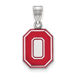 Sterling Silver Ohio State Univ. Medium Enamel Pendant