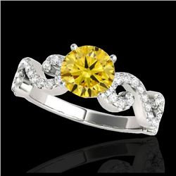 1.50 ctw VS Black Diamond Solitaire Halo Ring 10K White Gold
