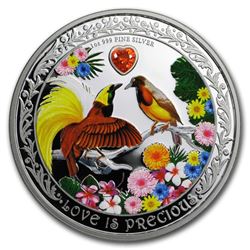 2020 Niue 1 oz Silver $2 Love is Precious Birds of Paradise