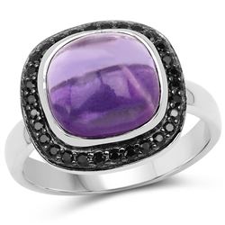 2.23 ctw Genuine Amethyst .925 Sterling Silver Ring