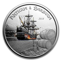 2018 Antigua & Barbuda 1 oz Silver Rum Runner Proof (Colorized)