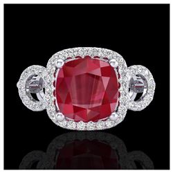 1.25 ctw SI Fancy Blue Diamond Halo Ring 10K White Gold