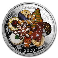 2020 Canada 1 oz Silver $20 Holiday Cookies (Murano Glass)