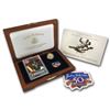 Image 1 : 1997 4-Pc Gold $5 Commem Jackie Robinson Pf Set (Legacy\, Box/COA)
