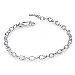 Sterling Silver Fancy Rolo Chain 7' Bracelet
