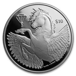 2019 British Virgin Islands 1 oz Silver Pegasus PF(D-Day Privy)