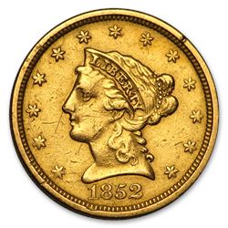 1852 $2.50 Liberty Gold Quarter Eagle XF Details (Cleaned)