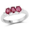 Image 1 : 1.00 ctw Genuine Glass Filled Ruby .925 Sterling Silver Ring