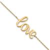 Image 1 : 14k Gold Polished LOVE Chain Bracelet