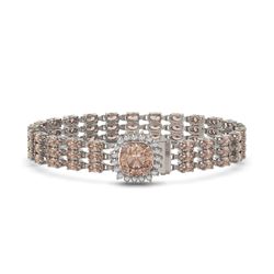 30.69 ctw Tourmaline & Diamond Bracelet 14K Rose Gold