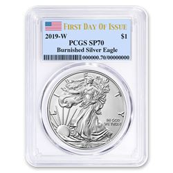 2019-W Burnished Silver American Eagle SP-70 PCGS (First Day)