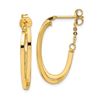 Image 1 : 14k Yellow Gold Polished Hoop w/Chain Post Earrings - 39 mm