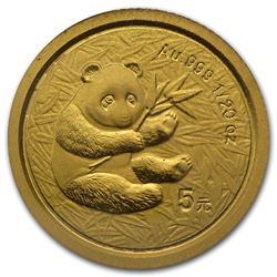 2000 China 1/20 oz Gold Panda Frosted BU (Sealed)