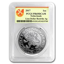 2017 Netherlands 1 oz Silver Lion Dollar PR-69 PCGS
