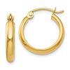 Image 1 : 14k Gold 15 mm Hoop Earring