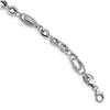 Image 1 : 14k White Polished & Textured Oval Link Bracelet - 7.75 in.