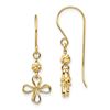 Image 1 : 14k Yellow Gold Open Clover Dangle Earrings