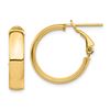 Image 1 : 14k Yellow Gold Omega Back Hoop Earrings - 5x20 mm