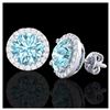 Image 2 : 1.07 ctw Fancy Intense Blue Diamond Art Deco Earrings 18K Rose Gold