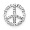 Image 1 : 14k White Gold Diamond Peace Sign Slide
