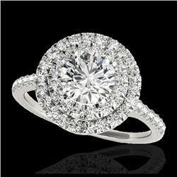 16.01 ctw Ruby & Diamond Halo Earrings White 10K White Gold