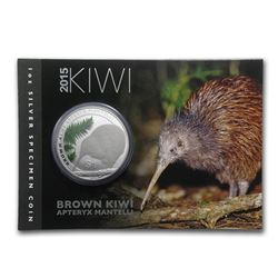 2015 New Zealand 1 oz Silver Treasures $1 Kiwi Specimen