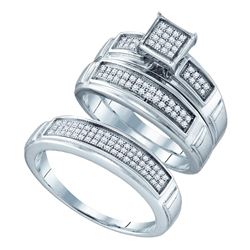 Sterling Silver Round Diamond Awareness Ribbon Fashion Pendant 1/10 Cttw