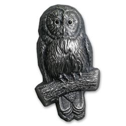 2019 Mongolia 2 oz Silver 3D Mongolian Wildlife Shaped Ural Owl